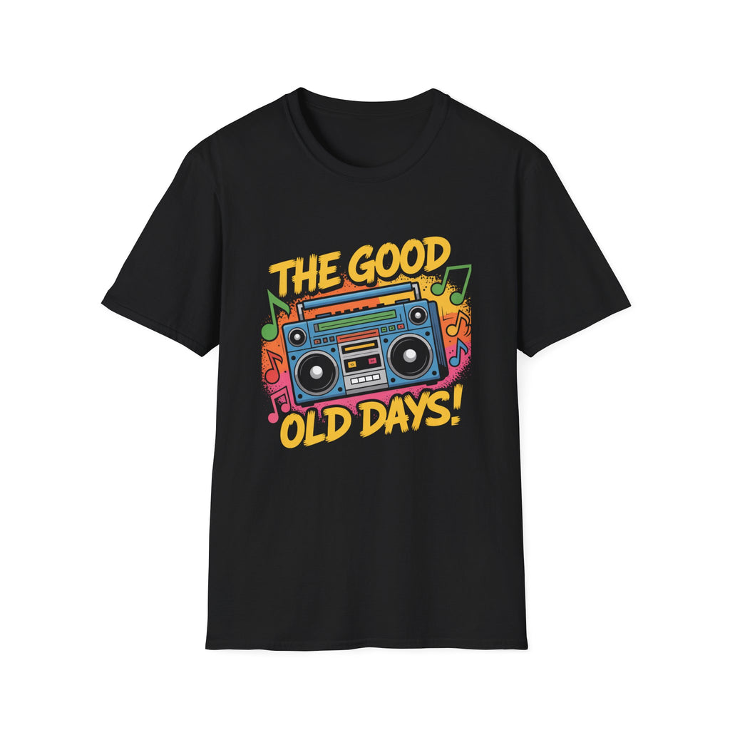 Retro Boombox T-Shirt — "The Good Old Days" Vintage Music Tee