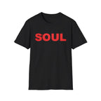Soul Graphic T-Shirt — Bold Red Typographic Tee