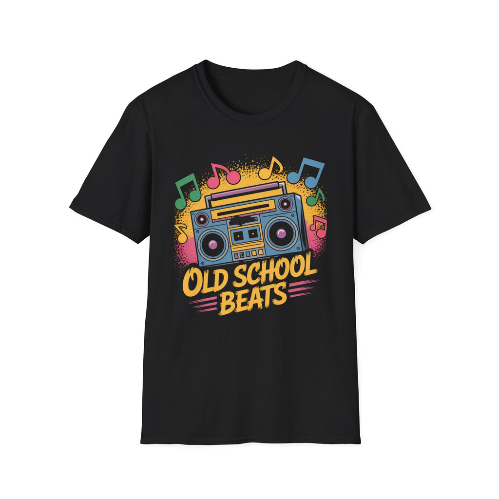 Retro Boombox T-Shirt — "Old School Beats" Vintage Music Tee