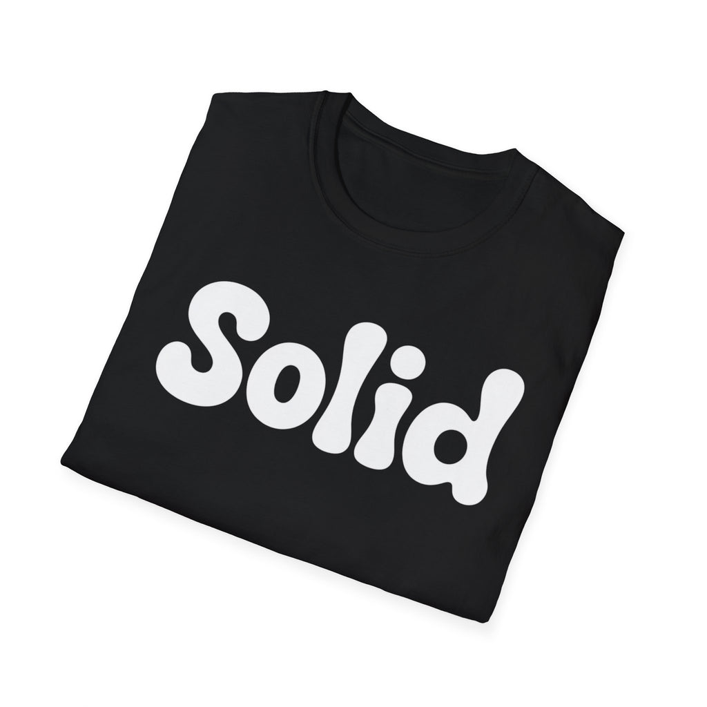 Solid T-Shirt — Retro Letter Graphic Tee