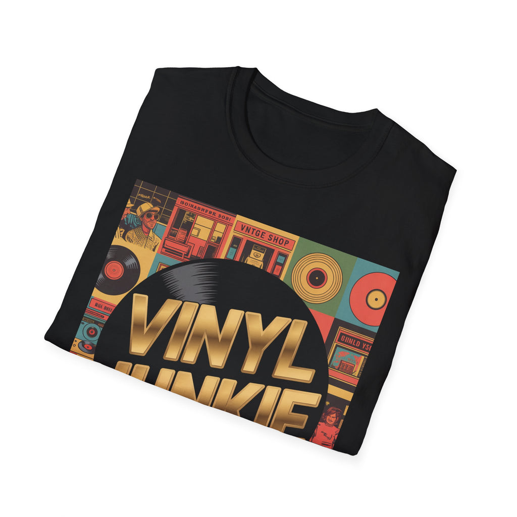 Vinyl Junkie T-Shirt — Retro Record Lover Tee