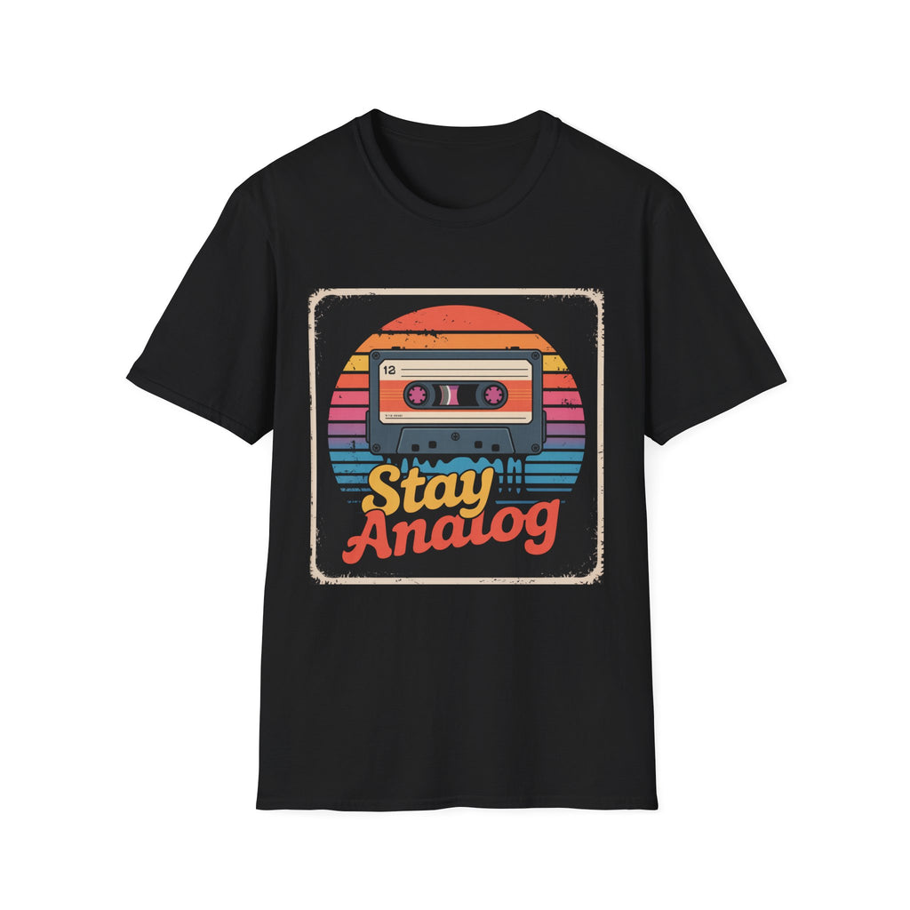 Stay Analog Cassette T-Shirt — Retro Vintage 80s Music Tee
