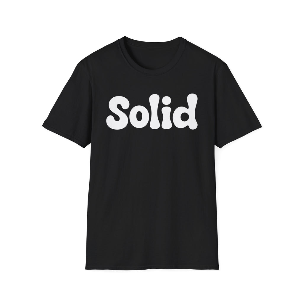 Solid T-Shirt — Retro Letter Graphic Tee