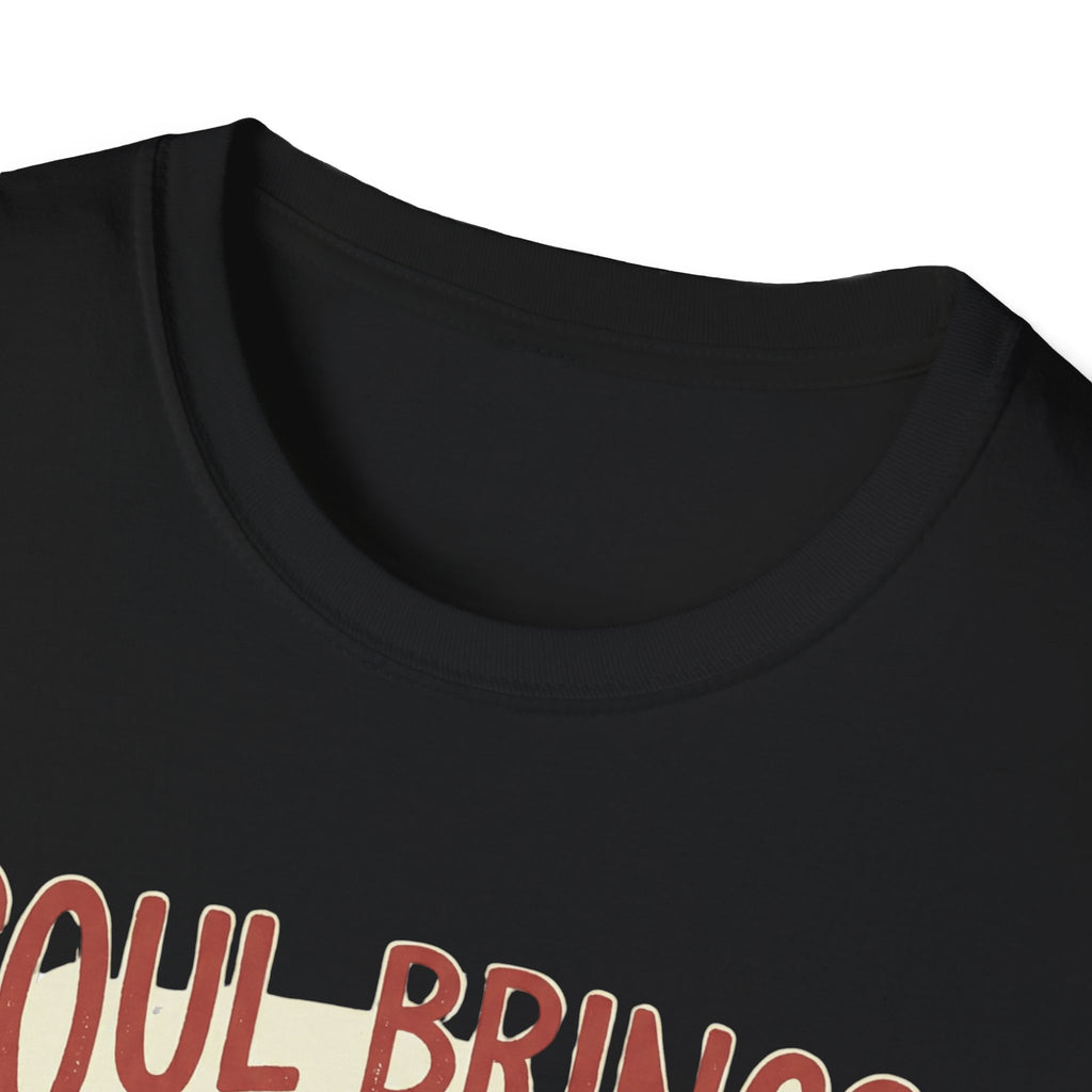 Soul Brings Us Together T-Shirt — Retro Vinyl & Handshake Music Tee